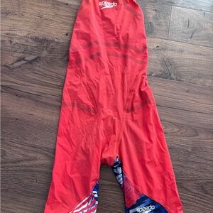 Speedo Red, White and Blue Techsuit Girls 11/12
